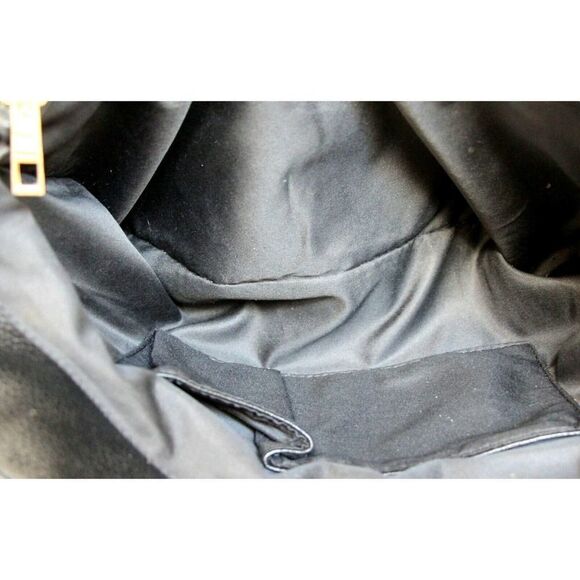 LRG ERICA ANENBERG BLACK GENUINE LEATHER TURN LOCK SATCHEL SHOULDER BAG HANDBAG - Picture 12 of 12